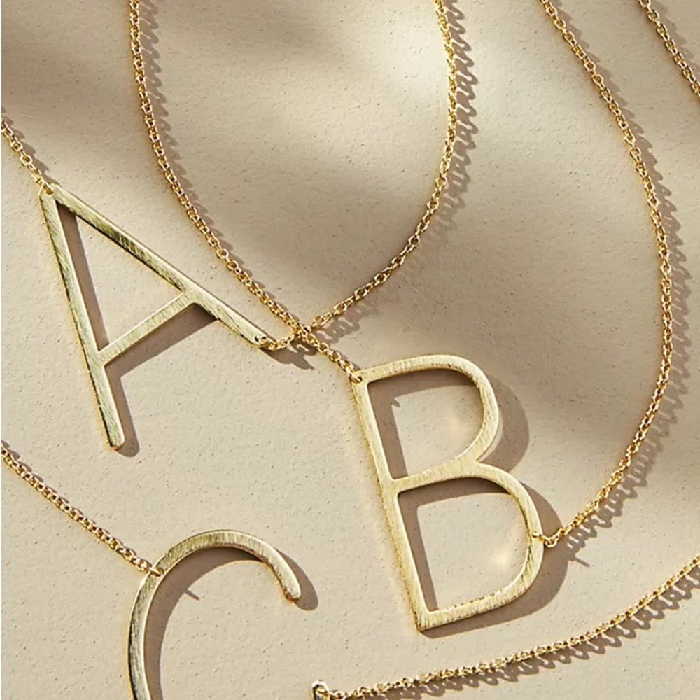Anthropologie Gold “B” Alphabet Necklace